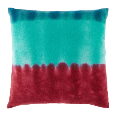 Shop The Elder Statesman Tricolor Gradient Heavy Pillow In B916