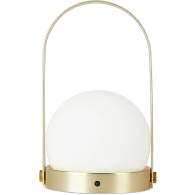 Shop Menu Gold Norm Architects Edition Carrie Portable Table Lamp In Brushed Brass