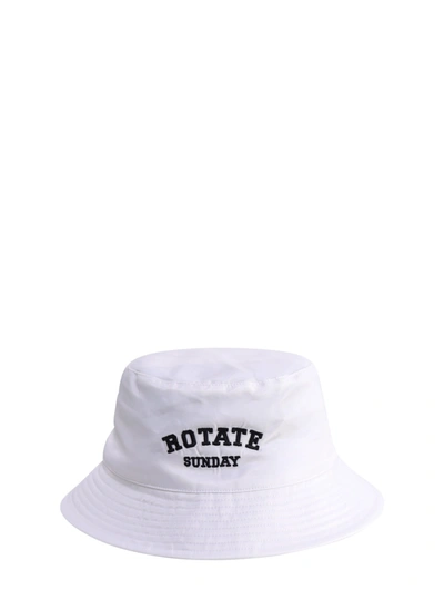 Shop Rotate Birger Christensen Rotate Logo Embroidered Bucket Hat In White