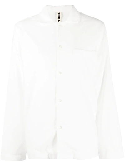 Shop Tekla Organic Cotton Pajama Top In White