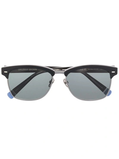Shop Orlebar Brown Matira Half-wire Sunglasses In Black
