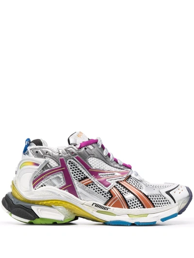 Balenciaga Runner Distressed Rubber And Mesh Sneakers In White