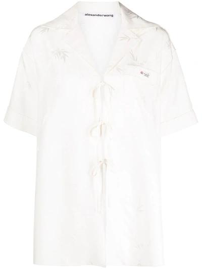 Shop Alexander Wang Jacquard Pajama-style Shirt In White