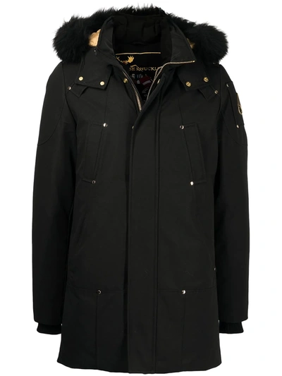 Shop Moose Knuckles Stag Lake Parka Coat In Black