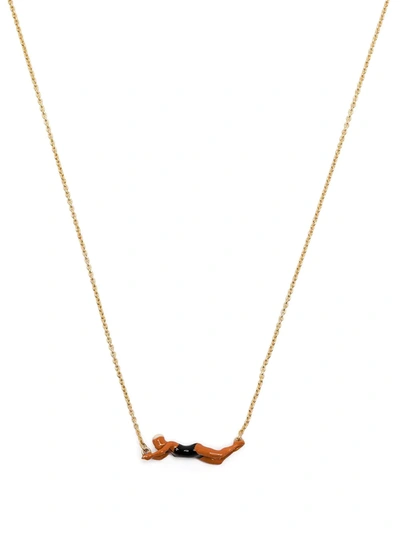 Shop Aliita Swimsuit-charm Necklace In Gold