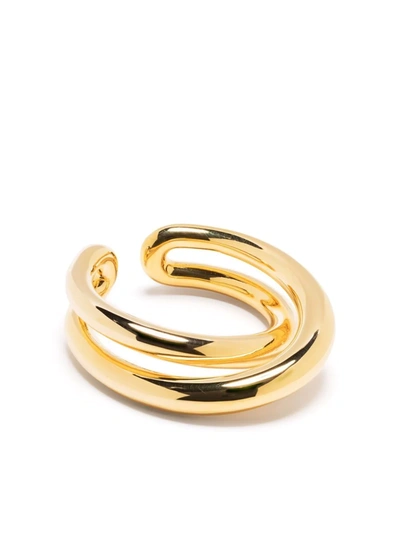 Shop Charlotte Chesnais Initial Open-detail Ring In Gold