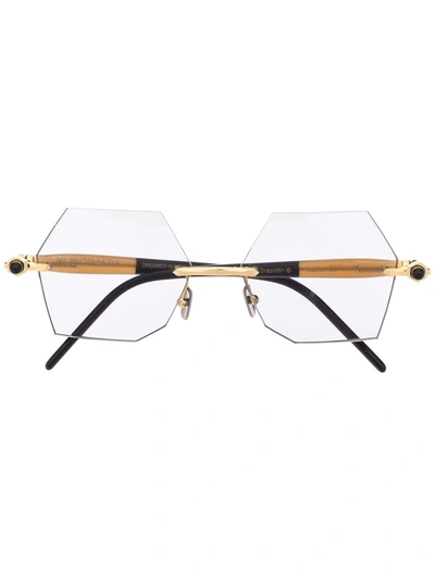 Shop Kuboraum Geometric Frame Sunglasses In Black
