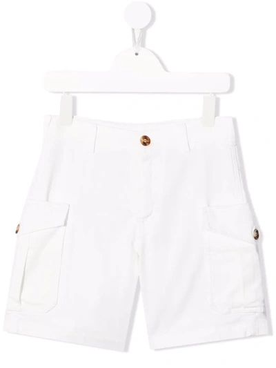Shop Brunello Cucinelli Fitted Cargo Shorts In White