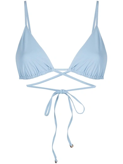 Shop Anemos The Wrap Triangle Bikini Top In Blue
