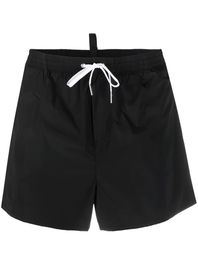 Shop Dsquared2 Icon-print Swim Shorts In Black