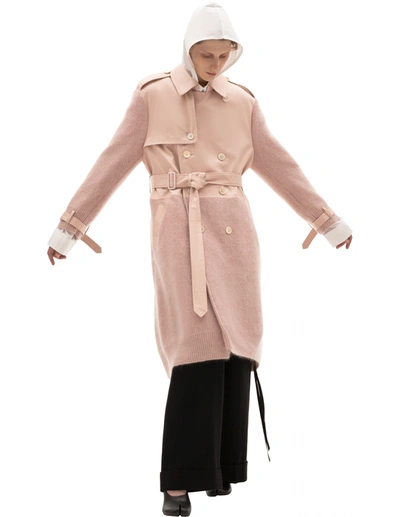 Shop Undercover Partly Knitted Pink Trench
