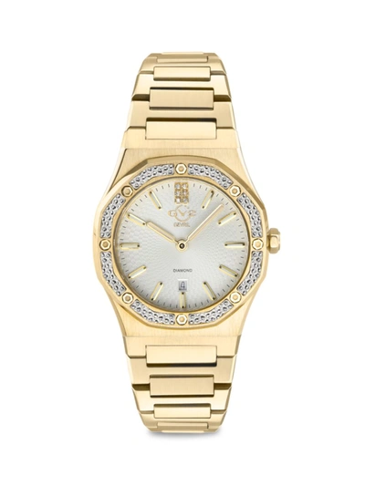 Shop Gv2 Women's Palmanova Goldtone Stainless Steel & Diamond Watch In White