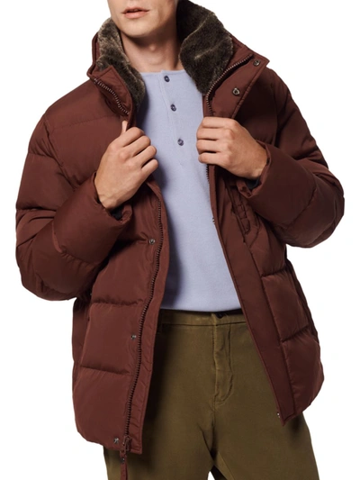 Shop Marc New York Men's Horizon Faux Fur-trimmed Down Puffer Jacket In Oxblood