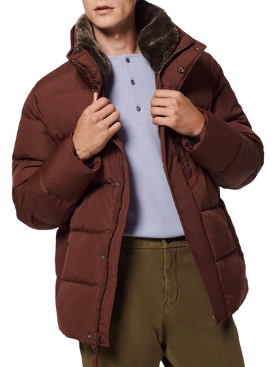 Marc New York Men's Horizon Faux Fur-trimmed Down Puffer Jacket In Oxblood