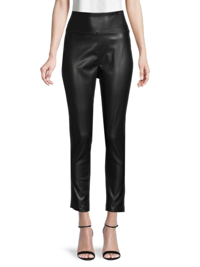 Shop Calvin Klein Women's Faux Leather Front Leggings In Black