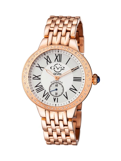 Shop Gv2 Astor Rose Goldtone Stainless Steel & Diamond Bracelet Watch