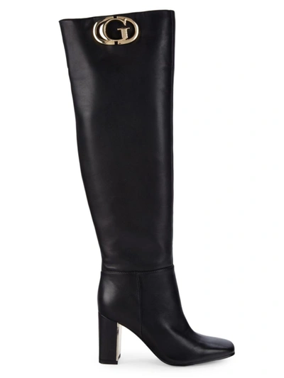 Guess Women's Elandre Leather Over-the-knee Boots In Black | ModeSens
