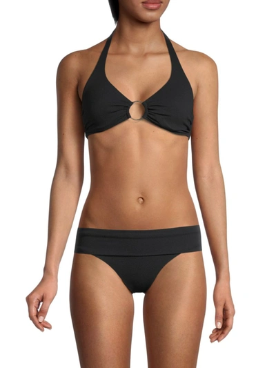 Shop Melissa Odabash Women's Aruba Ring Bikini Top In Black