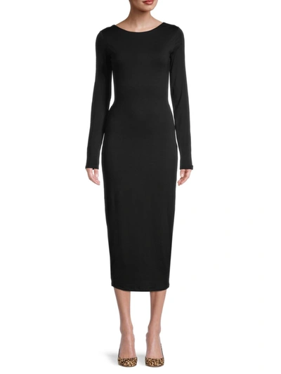 Shop Bebe Women's Bodycon Cutout Tie-back Dress In Black