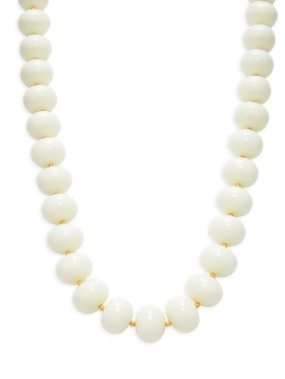 Shop Kenneth Jay Lane Women's Resin Beaded Necklace In Ivory