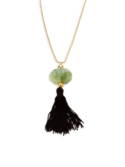 Shop Kenneth Jay Lane Women's 22k Gold Electroplated Silk Tassel Necklace