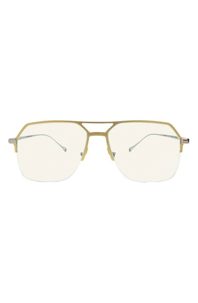Shop Mita Sustainable Eyewear 57mm Navigator Optical Frames In Black/ Matte Gold