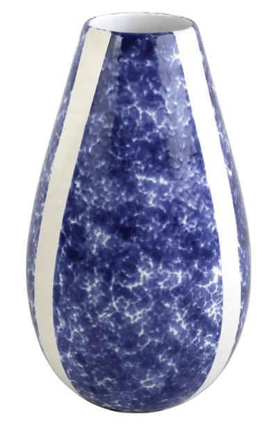 Shop Vietri Santorini Sponged Vase In Blue