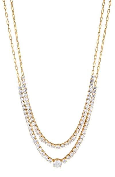 Shop Nadri Frost Layered Necklace In Gold