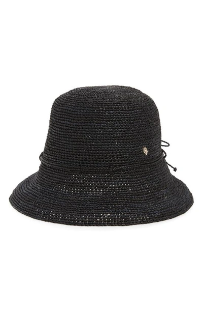 Shop Helen Kaminski Packable Raffia Hat In Charcoal