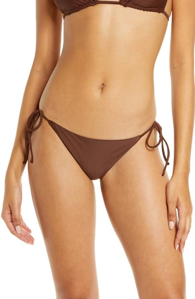 Shop Jade Swim Side Tie Bikini Bottoms In Mocha
