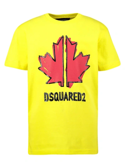 Shop Dsquared2 Kids T-shirt In Yellow