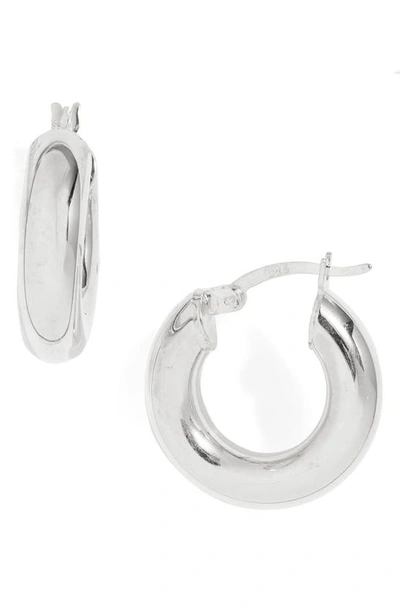 Shop Argento Vivo Sterling Silver Chunky Tube Hoop Earrings In Silver