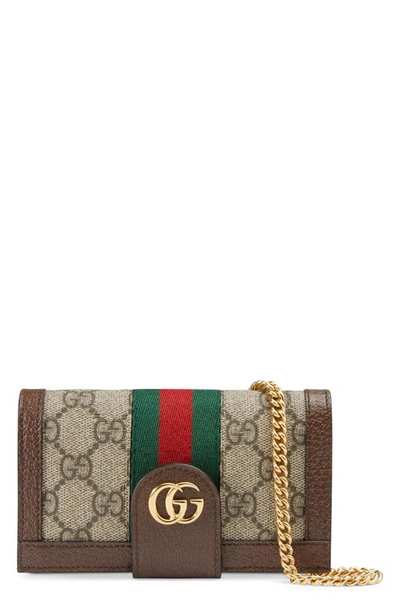 Shop Gucci Ophidia Gg Supreme Canvas Iphone 7/8 Case In Beige Ebony/ Acero/ Vert Red