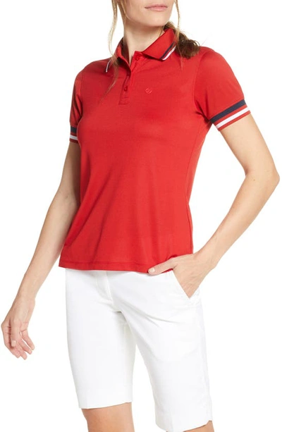 Shop G/fore Tipped Polo In Garnet