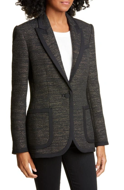 Shop Equipment Bodanne Contrast Detail Tweed Jacket In True Black Multi