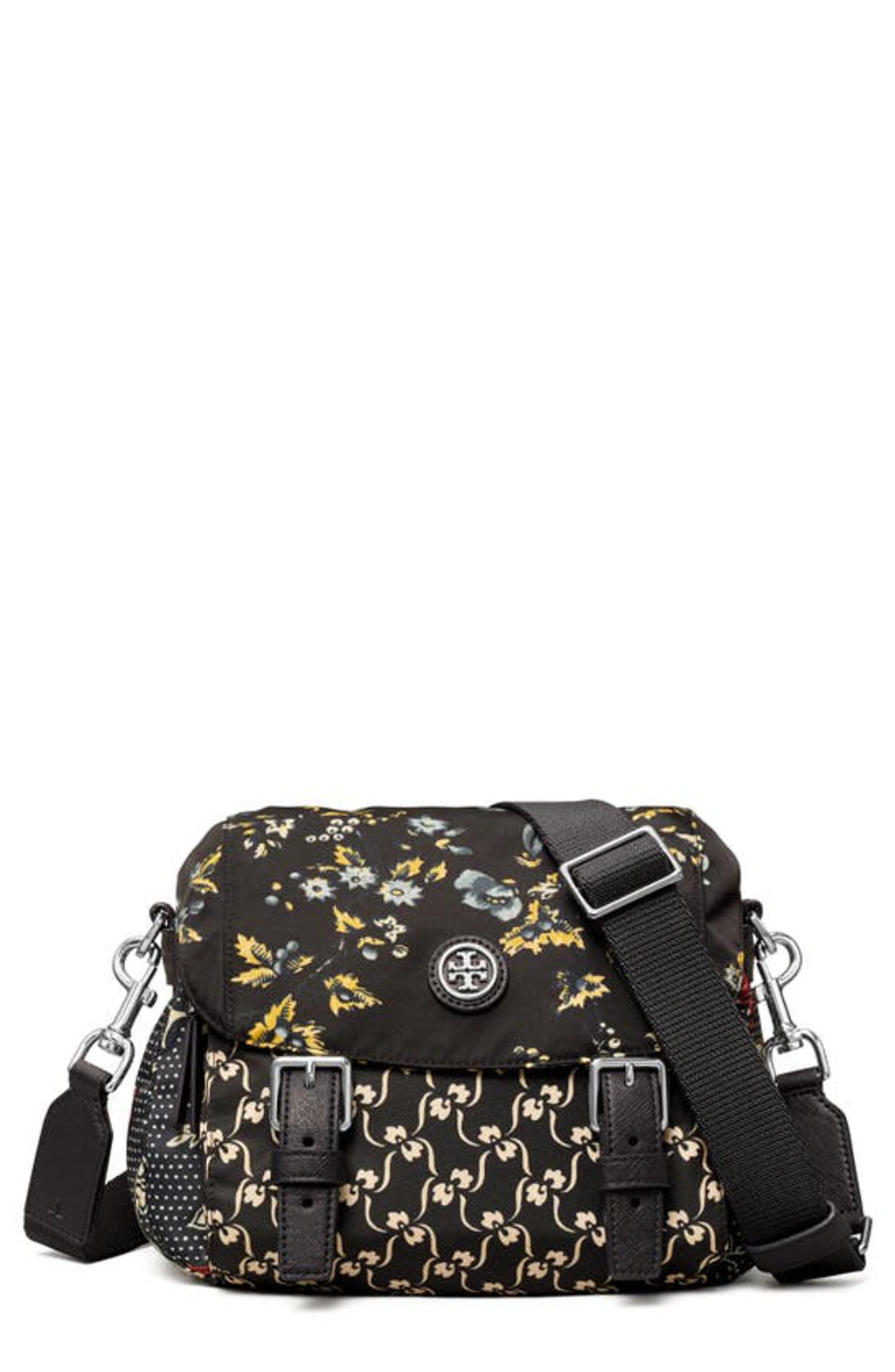 Tory Burch Virginia Mixed Print Flap Backpack (Red Retro Batik/Lyonnaise online Floral)