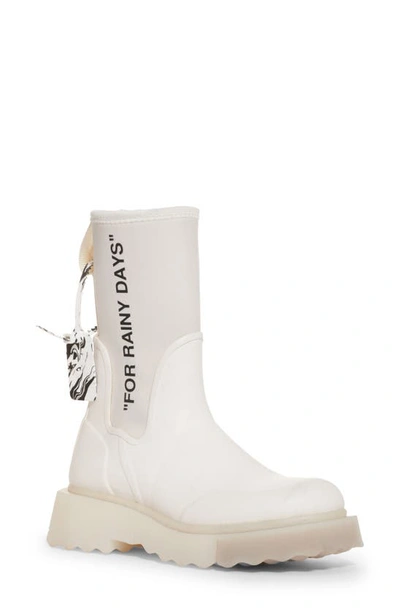 Shop Off-white For Rainy Days Sponge Sole Chelsea Rain Boot In White/ Black