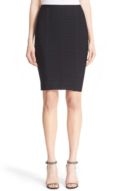 Herve Leger Bandage Pencil Skirt In Black
