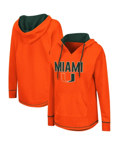 Shop Colosseum Women's Orange Miami Hurricanes Tunic Pullover Hoodie