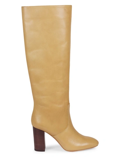 Shop Loeffler Randall Goldy Knee-high Leather Boots In Khaki