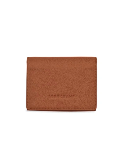 Shop Longchamp Women's Le Foulonné Compact Wallet In Caramel