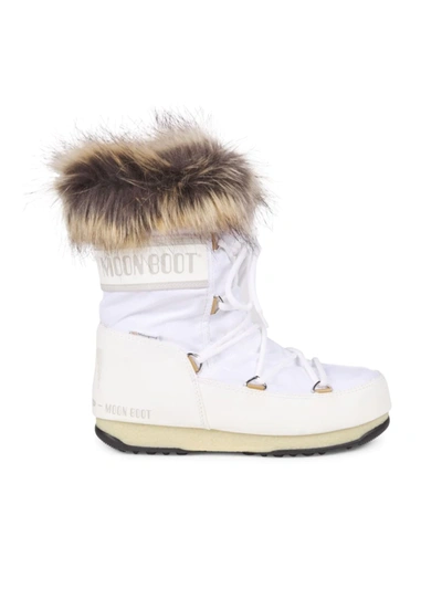 Shop Moon Boot Women's Monaco Faux-fur Low Boots In White