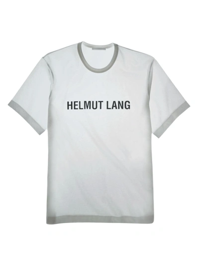 Shop Helmut Lang Men's Printed Logo T-shirt In White