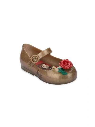 Shop Mini Melissa Little Girl's Mini Sweet Love Princess Belle Flats In Gold