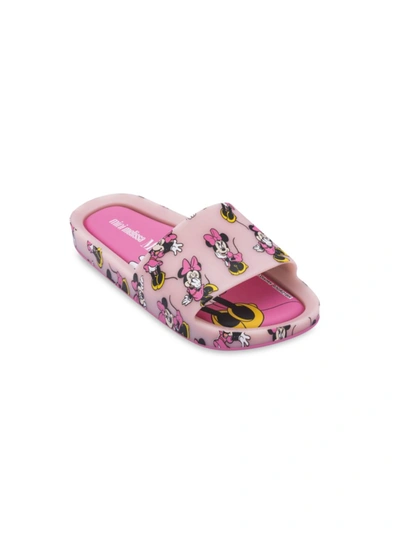 Shop Mini Melissa Little Girl's  + Mickey And Friends Beach Slides In Pink