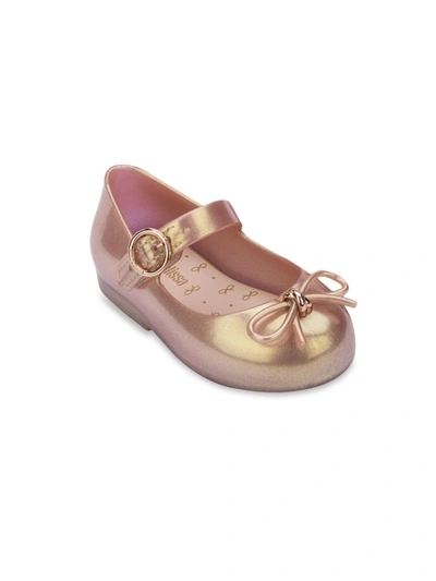 Shop Mini Melissa Little Girl's Mini Sweet Love Mary Jane Flats In Rose Gold