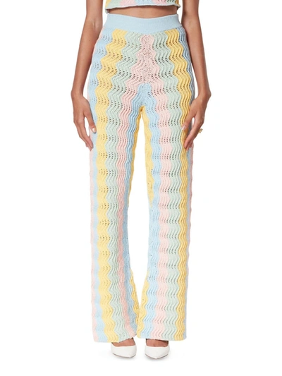 Shop Casablanca Women's Crochet Flare Trousers In Rainbow Gradient