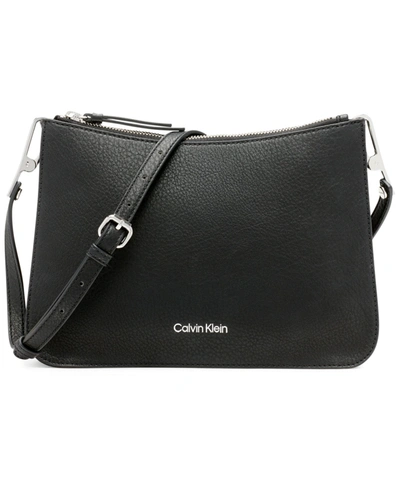 Calvin Klein Reyna Crossbody Bag In Black/silver | ModeSens