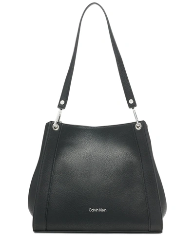 Shop Calvin Klein Reyna Tote Bag In Black/silver