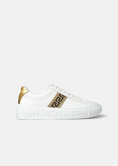 Shop Versace Greca Sneakers, Female, White+gold, 42